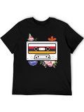 Retro Cassette Tape Flower Graphic Tee