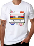 Retro Cassette Tape Flower Graphic Tee