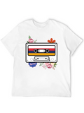 Retro Cassette Tape Flower Graphic Tee