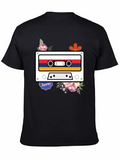 Retro Cassette Tape Flower Graphic Tee