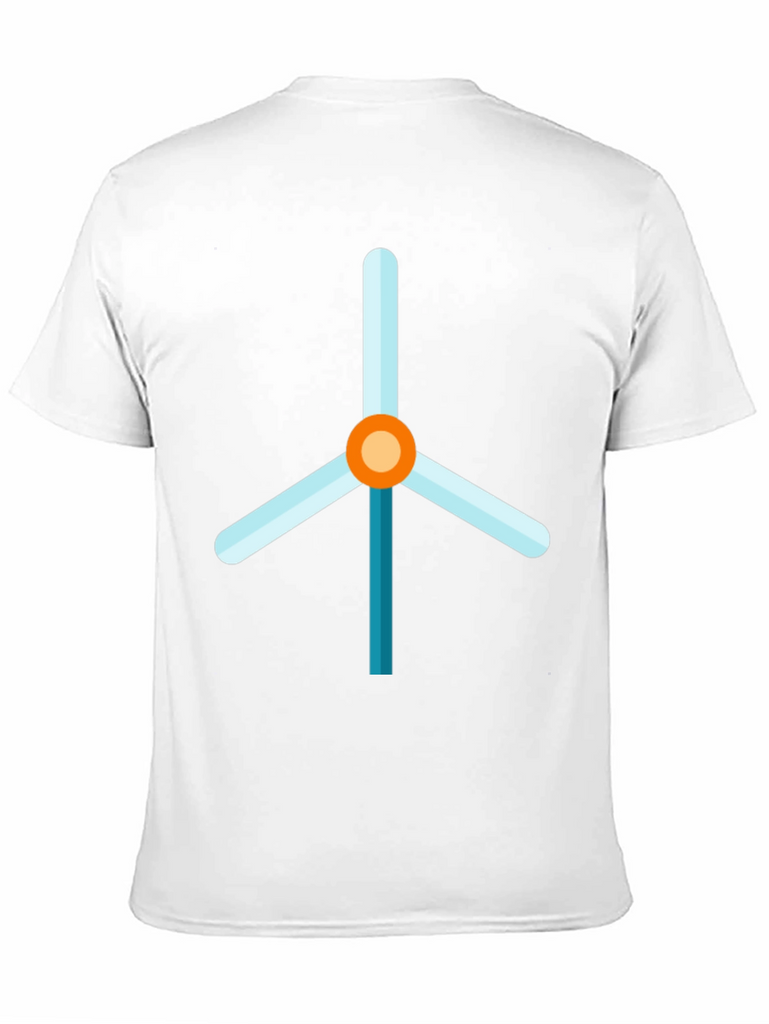 Modern Wind Turbine Graphic Tee - Black