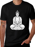 Buddha Graphic Print Black T-Shirt