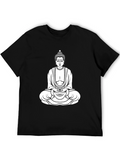 Buddha Graphic Print Black T-Shirt