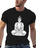 Buddha Graphic Print Black T-Shirt