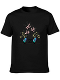 Floral Initial Z Black T-Shirt