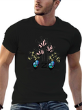 Floral Initial Z Black T-Shirt