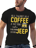 Coffee Tattoo Vacation Jeep T-Shirt