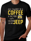 Coffee Tattoo Vacation Jeep T-Shirt