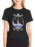 Nautical Lighthouse Whale Graphic Tee