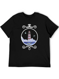 Nautical Lighthouse Whale Graphic Tee