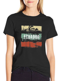Ecuador Retro Palm Tree Graphic T-Shirt