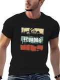 Ecuador Retro Palm Tree Graphic T-Shirt