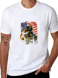 Patriotic Soldier Graphic T-Shirt - USA Pride