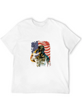 Patriotic Soldier Graphic T-Shirt - USA Pride