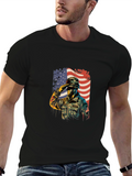 Patriotic Soldier Graphic T-Shirt - USA Pride