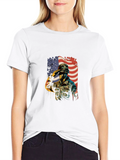Patriotic Soldier Graphic T-Shirt - USA Pride