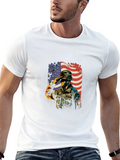 Patriotic Soldier Graphic T-Shirt - USA Pride