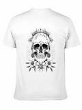 Floral Skull Graphic T-Shirt - Dark Aesthetic Tee