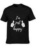 Im Just Happy Graphic T-Shirt - Black