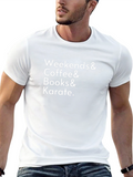 Weekends Coffee Books Karate Black Graphic Tee