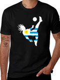 Uruguay Soccer Silhouette Graphic T-Shirt