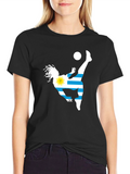 Uruguay Soccer Silhouette Graphic T-Shirt