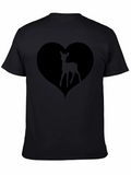 Deer Heart Graphic Black T-Shirt
