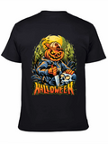 Halloween Pumpkin Skull Graphic Tee