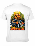 Halloween Pumpkin Skull Graphic Tee