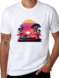 Retro Sunset Car T-Shirt