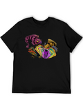 Unique Fish Graphic Print Black Tee