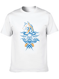 Tribal Wolf Design Black T-Shirt