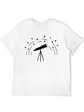 Telescope Starry Night Graphic Tee - Black