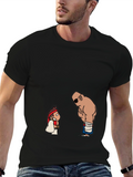 Street Fighter Cartoon Print Black T-Shirt