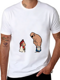 Street Fighter Cartoon Print Black T-Shirt