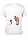 Street Fighter Cartoon Print Black T-Shirt