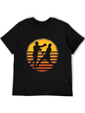 Retro Boxing Sunset T-Shirt - Black