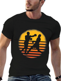 Retro Boxing Sunset T-Shirt - Black
