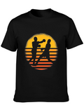 Retro Boxing Sunset T-Shirt - Black