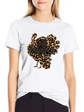 Leopard Print Turkey Thanksgiving T-Shirt