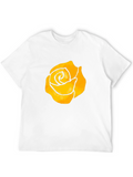 Black T-Shirt with Yellow Rose Graphic