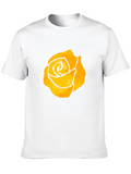 Black T-Shirt with Yellow Rose Graphic