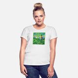 Leprechaun Flying Over a Field of Clovers