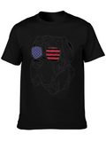 Patriotic Bulldog Sunglasses T-Shirt