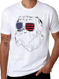 Patriotic Bulldog Sunglasses T-Shirt