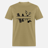 Logo hairdresser with hairdressing attributes text