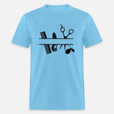 Logo hairdresser with hairdressing attributes text