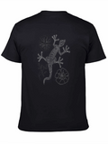 Lizard & Flower Graphic Tee - Black