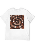 Brown Tie-Dye Swirl Graphic Tee