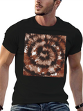 Brown Tie-Dye Swirl Graphic Tee